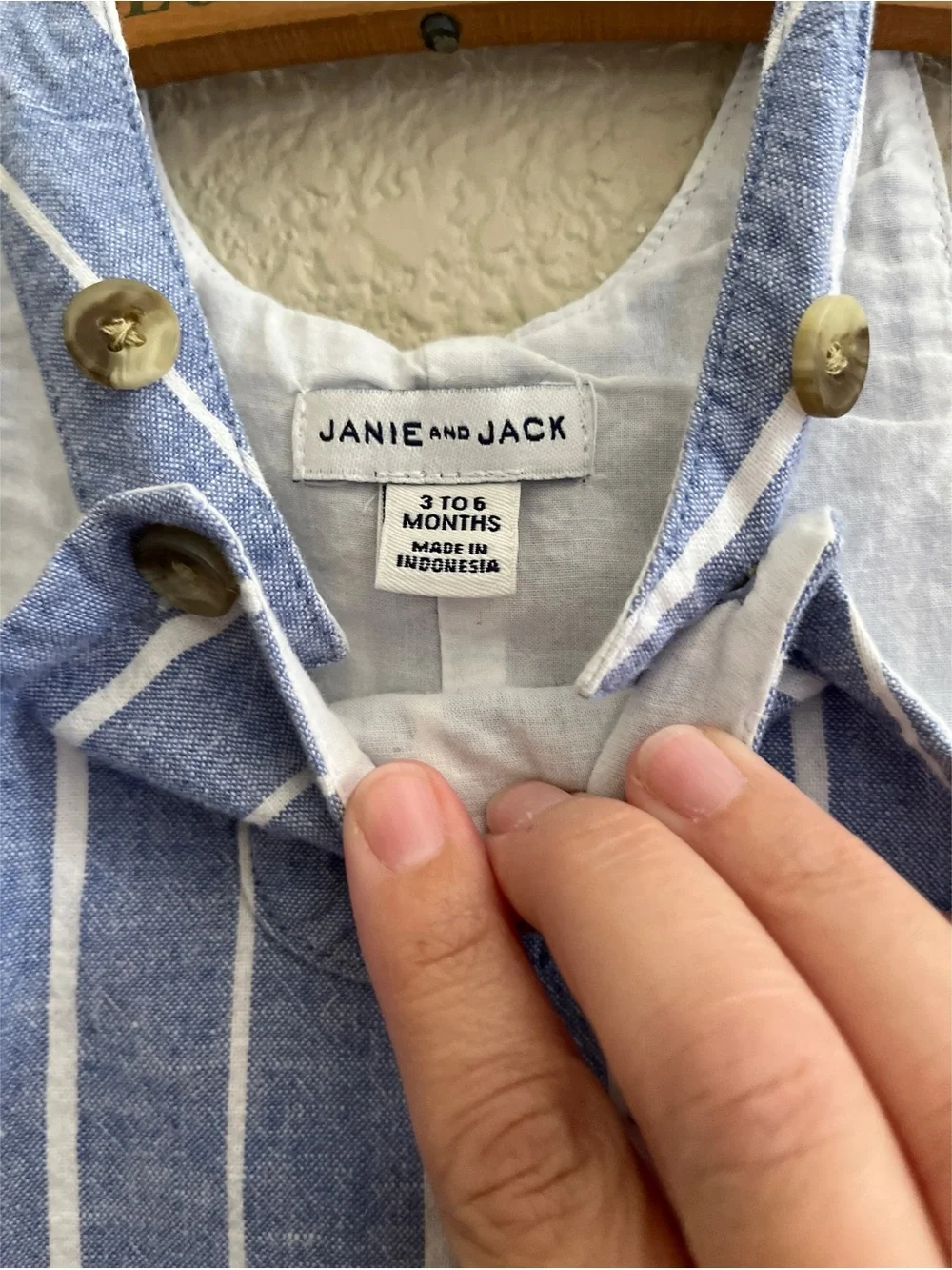Janie & Jack Striped Linen Cotton Blend Shortalls Unisex Size 3-6 Months